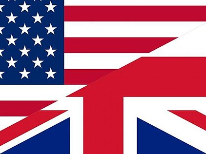 Nationalflaggen der USA und des United Kingdom
