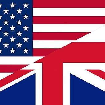 Nationalflaggen der USA und des United Kingdom
